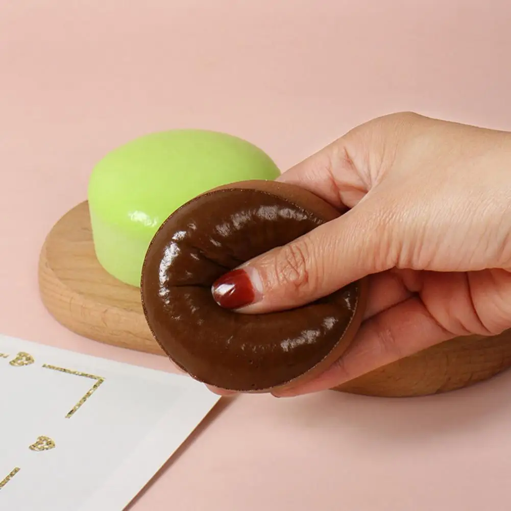 Slow Rebound Stress Ball Steamed Sponge Cake Squeeze Toy Realistic Fake Bun Toy Stress Relief Ball for Anxiety Relaxation Fun