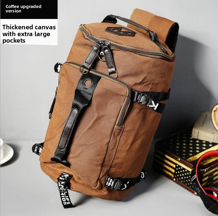 2025 New Large Capaci Canvas Bapa Double oulder Men's Fitn Travel Bag Outdoor Multi-Function Buet ape Gym L...