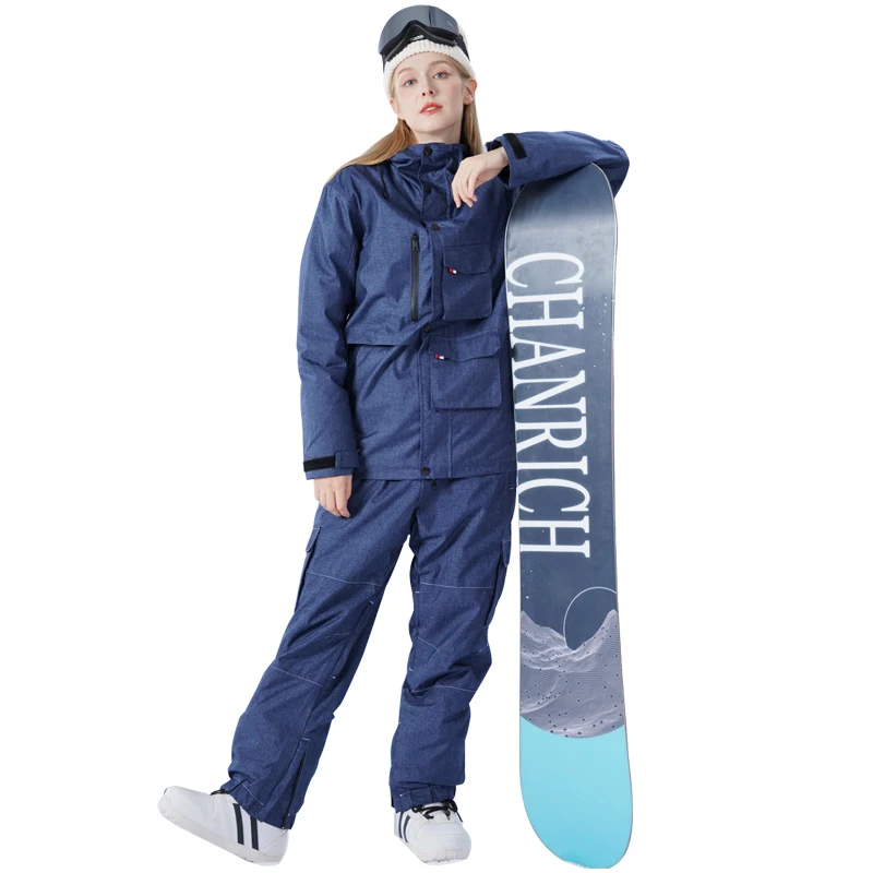 Winter Hooded Jacket Pants Women Snow Suits Outdoor Sport Man Ski Sets Mountain Waterproof Female Snowboard Clothing Tracksuit