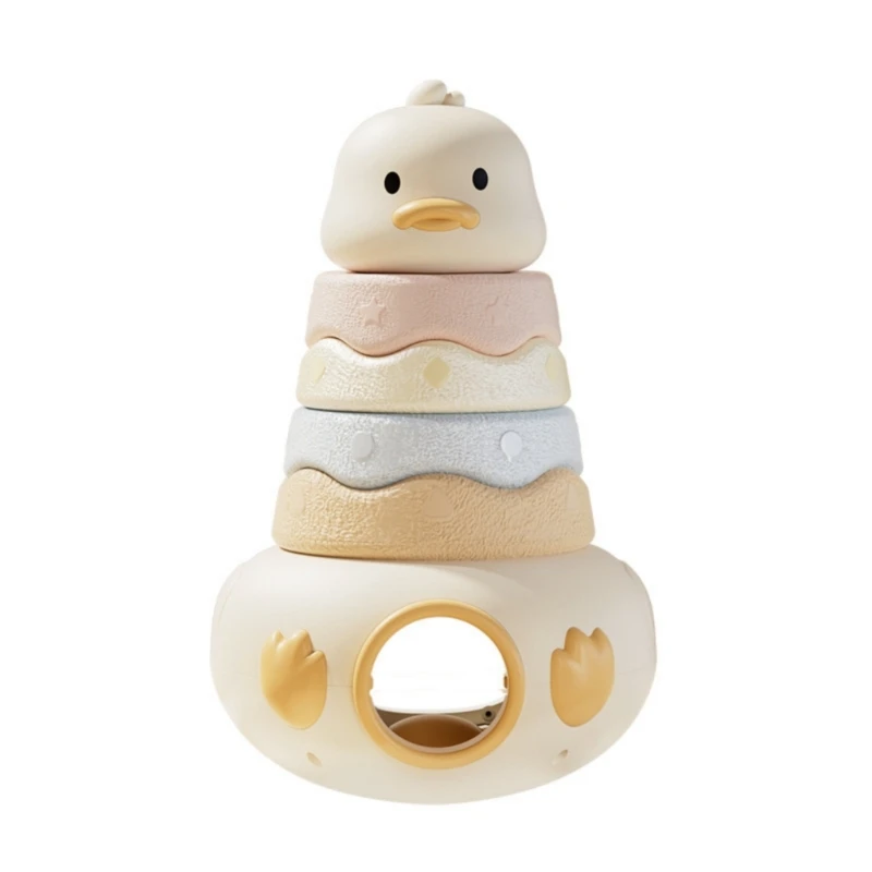 크리 에이 티브 어린이 무지개 스태킹 반지 색상 크기 학습 장난감 세트 교육 반지 모래 장난감 게임 교육 보조 15UB