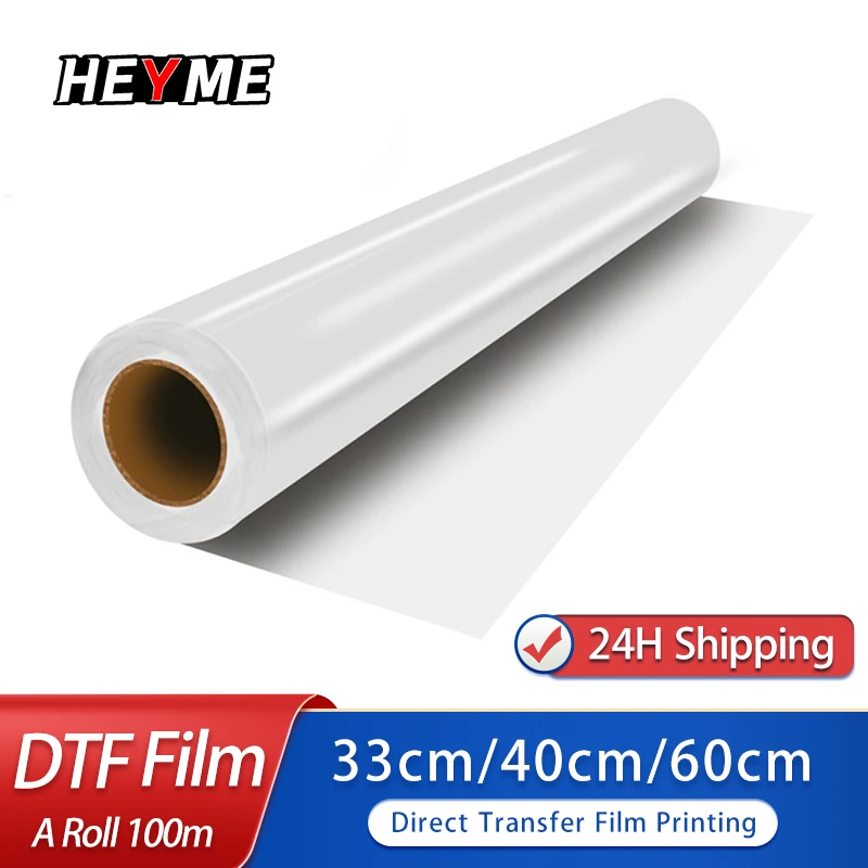 DTF Film Roll 33cm/40cm/60cm*100m PET Transfer Film Printing For Digital Inkjet For Direct Transfer Film Printing