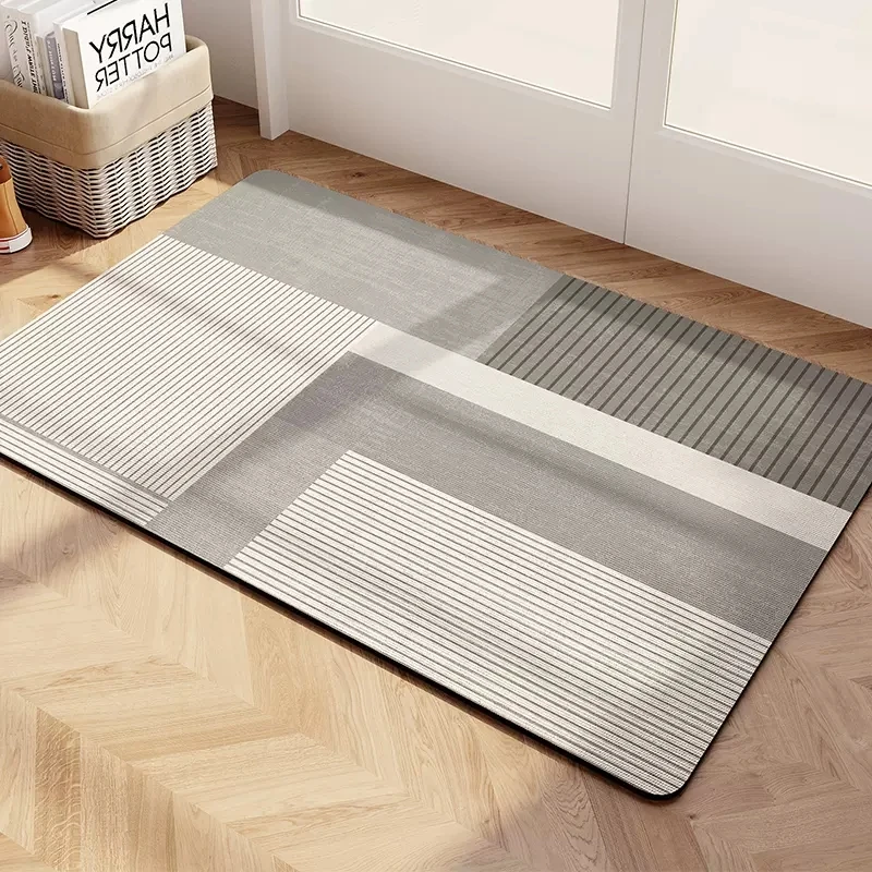 

Non-Slip Bathroom Carpet, Strong Absorbent Floor Mats, Soft Diatom Mud Mat, Bath Entrance Doormat, Home Decor, Grey Toilet Area