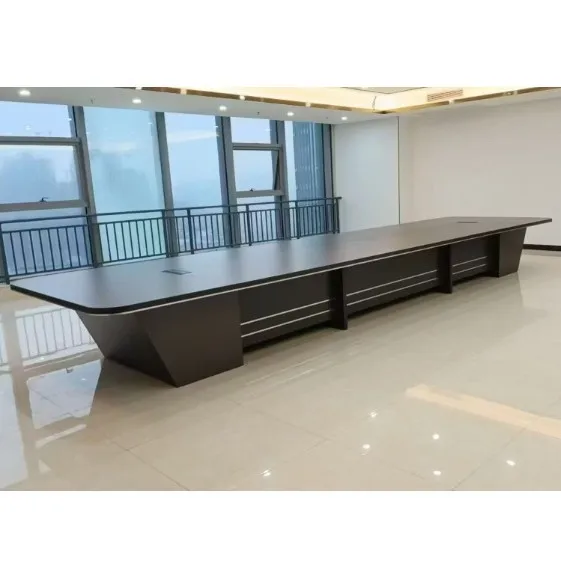 طاولة مؤتمرات كبيرة وحديثة وبسيطة، طاولة تدريب طويلة، شريط تفاوض مستطيل، تصميم طاولة غرفة الاجتماعات