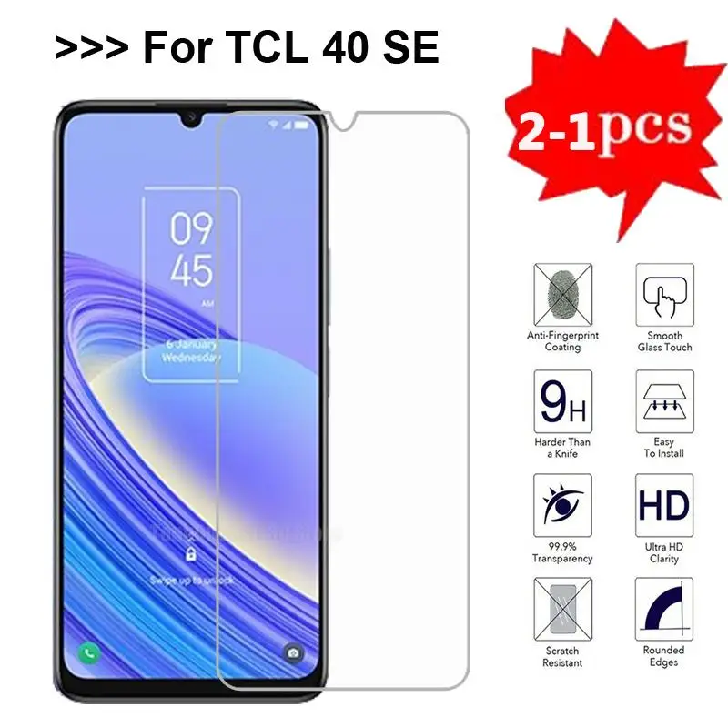 2-1PC Protective Glass Cover For TCL 40 SE Tempered Glass Screen Protector Phone Film For TCL 40 X XE 5G XL 406 Ion X Z Pelicula