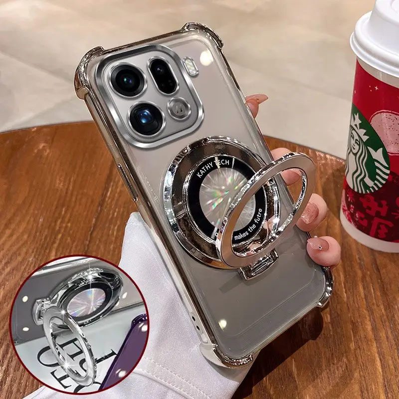 حافظة لهاتف OPPO Find X9 Pro جديدة بأربعة زوايا مضادة للسقوط CD نمط قوس غطاء رفيع للغاية لـ Find X9 ممتص للصدمات Funda