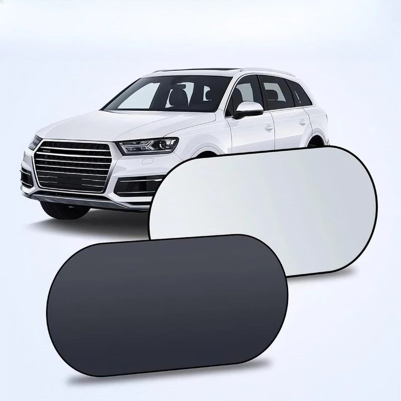 1pc Car Rear Sun Shade Titanium Silver Fabric UV Protection Heat Insulation Rear Windshield Light Blocker Universal