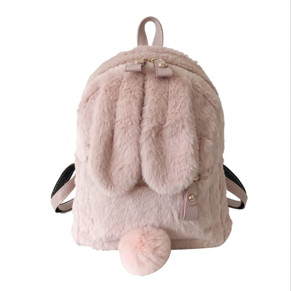 Fashion Bunny Ear Pink Color Rabbit Ear Student Backpack Pink Backpack Student Use