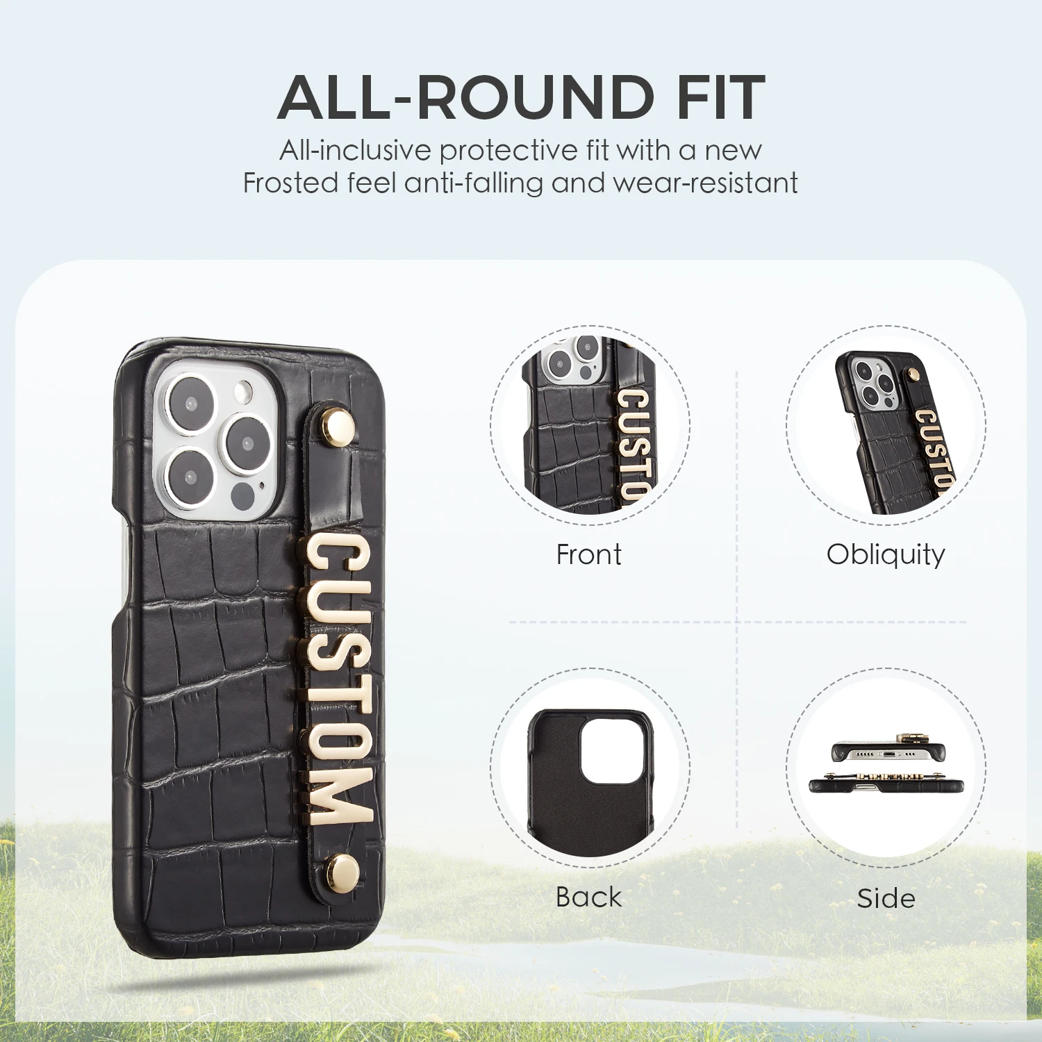 Luxury Crocodile Leather Custom Name Diamond Gold Letters Phone Case Cover For Iphone12 13 14 15Pro Max 7 8 Plus XS Brand Case