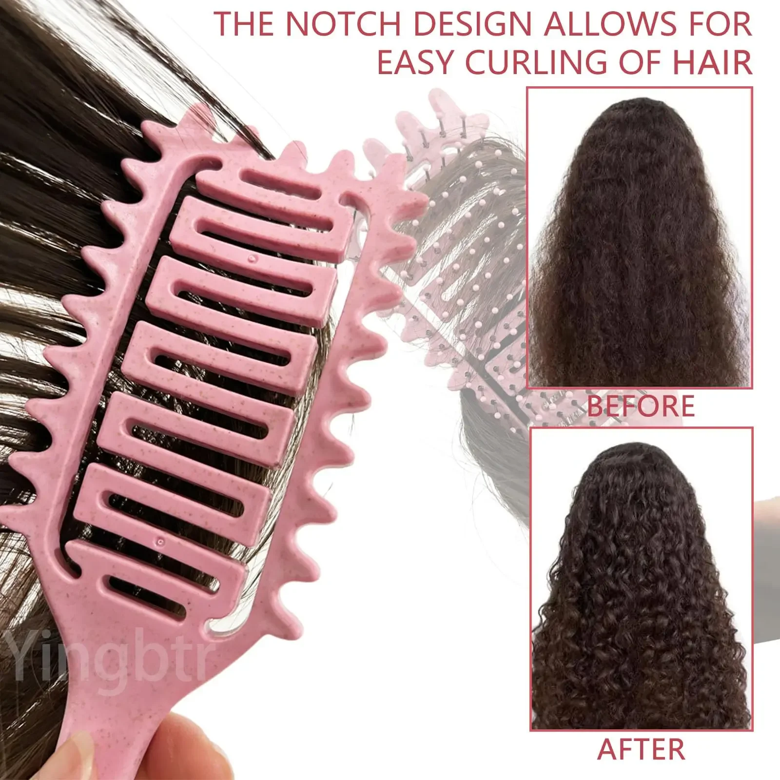 Curl Define Styling Brush Hollow Out Detangling Hair Brush Tangled Wet Curly Hair Comb Shaping Curls Barber Hairdressing Tools