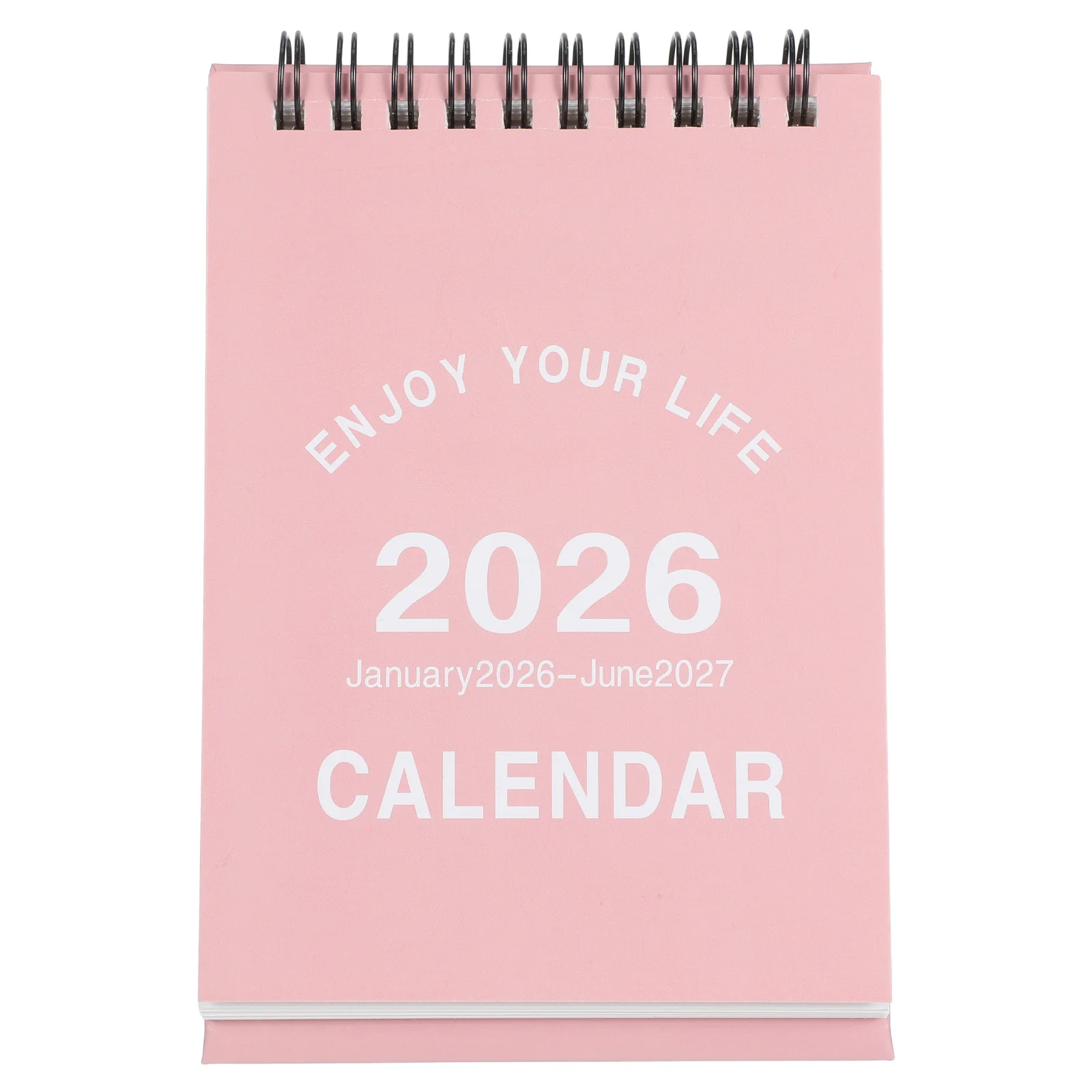 2026 Mini Desktop Calendar 2026 Compact Standing Flip Table Easel Calendar For Office Home School Pink Smooth Writing Surface