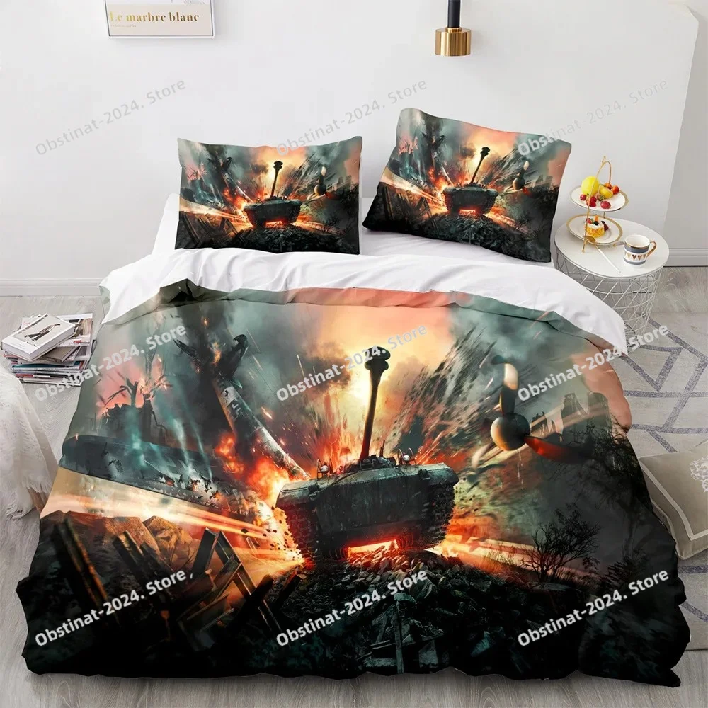 

Armored Tank Duvet Cover Fighter Bedding Sets For Bedroom Decor Boys Teens Military Queen King Full Size Polyester Quilt Cover