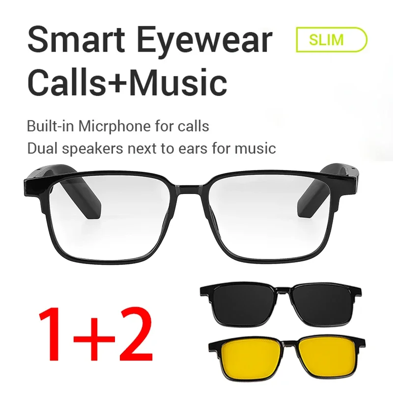 

Умные беспроводные Bluetooth-совместимые аудиоочки 2025 громкой связи, музыка, аудио, спортивные умные очки с шумоподавлением, новинка