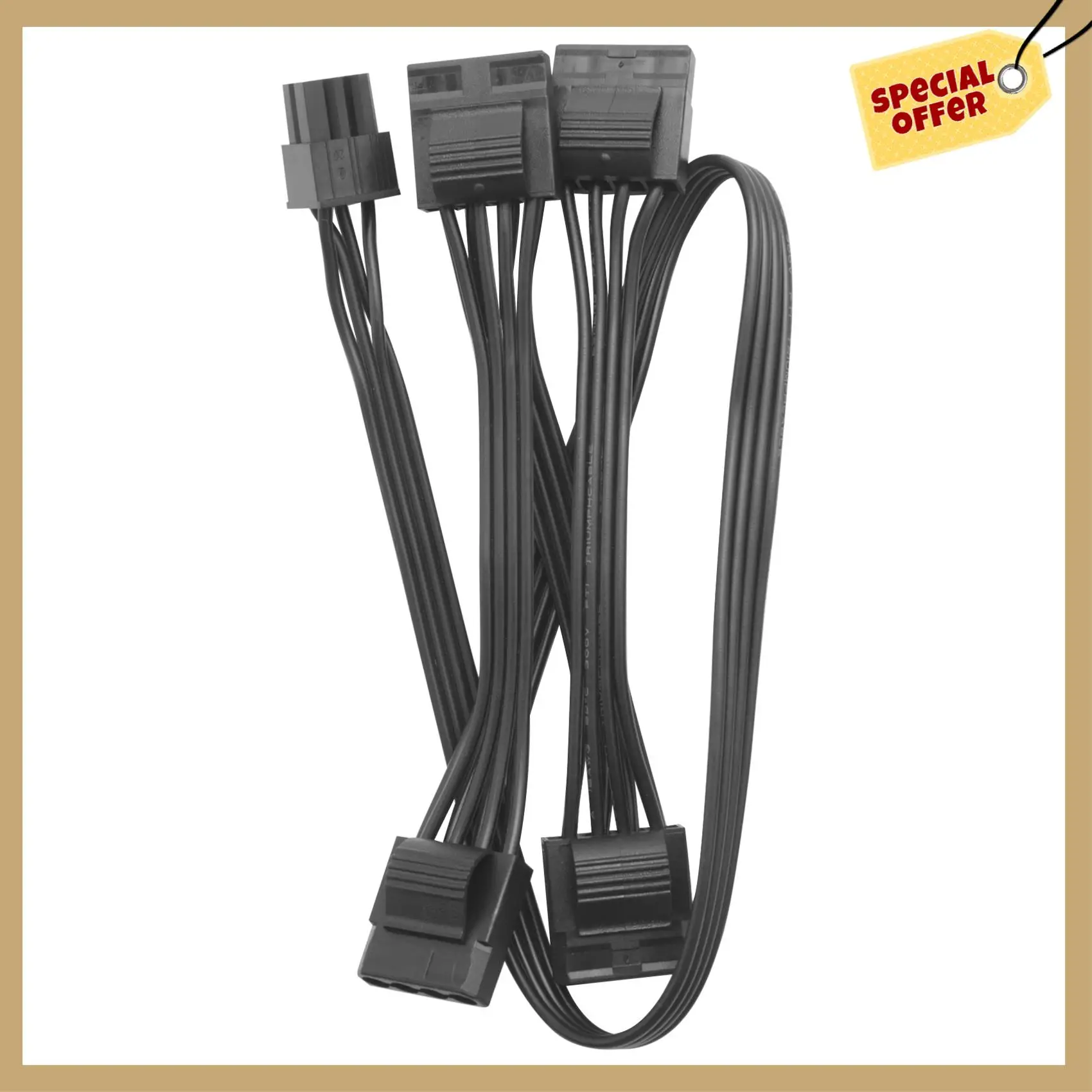 Cabo de alimentação modular de 4 pinos, desempenho estável, para corsair rm1000x rm550x 650x 750x 850x 6 pinos para 4 cabo ide