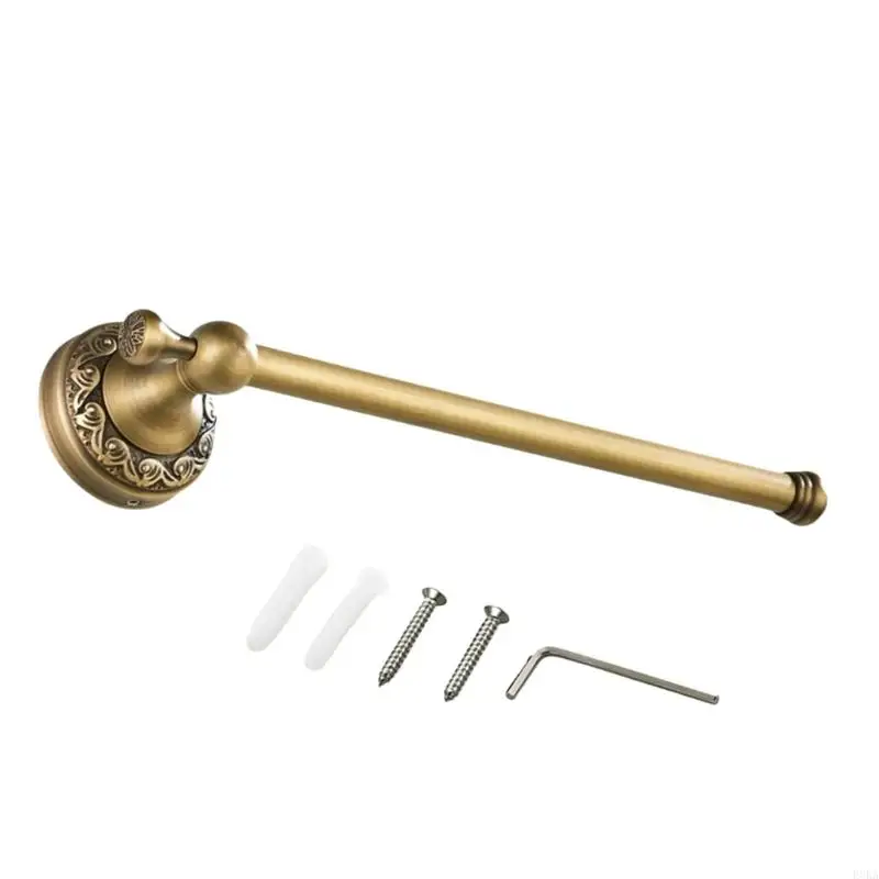 Copper Wall Mounted Tissue Holder Copper Single Towels Rod Enduring view 4