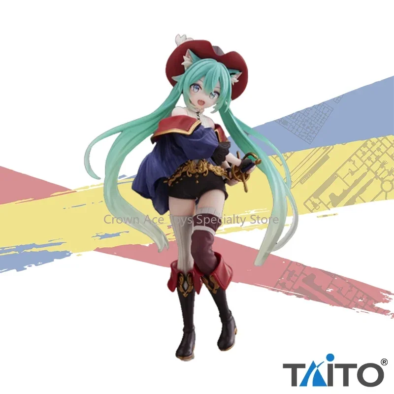 Taito Hatsune Miku Anime Figure Cat In Boots Wonderland Action Figure Trendy Toys Doll for Kids Gift Collectible Model Ornaments