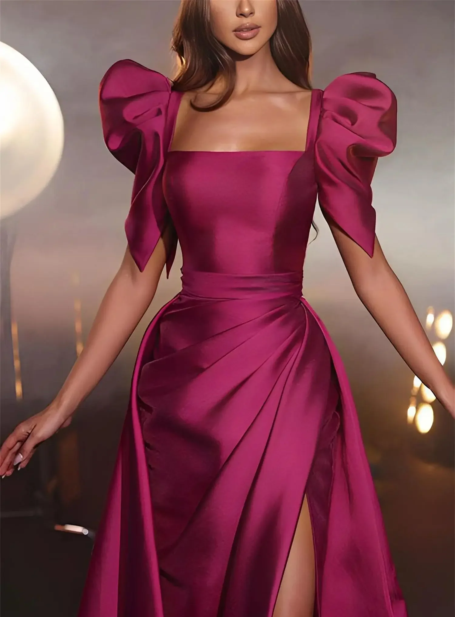 Princess Evening Dress Wedding Fishtail Cut Puff Sleeves Party Robe De Soiree Femmes Formal Dress Woman Party dresses Customized