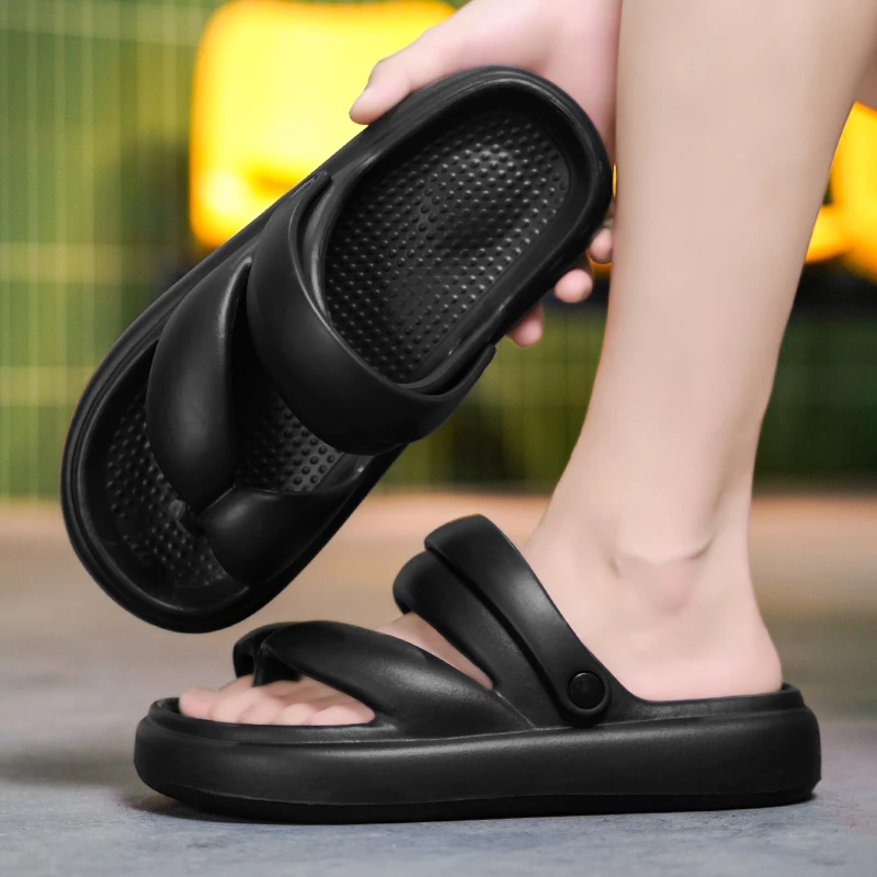 Fashion Men's Outdoor Sandals Slippers Beach Flip Flops Comfortable Slides Soft Clogs Men Casual Shoes Men Women Beach Slippers