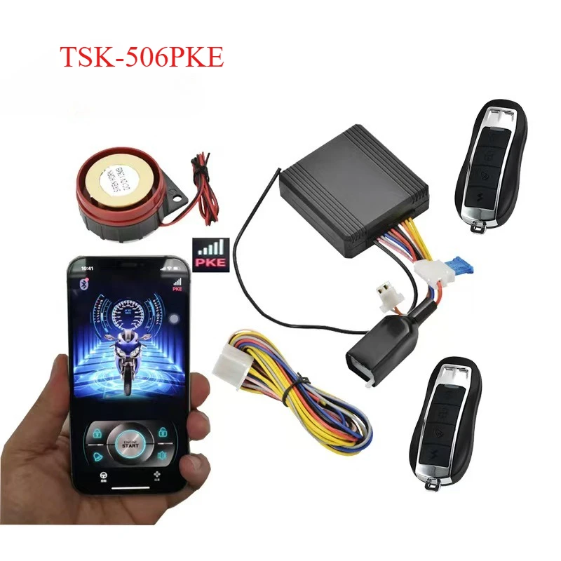 

Wireless Remote Control 12V Universal Motorcycle Anti-theft Alarm System Mobile App Bluetooth start and Adjustable Vibration
