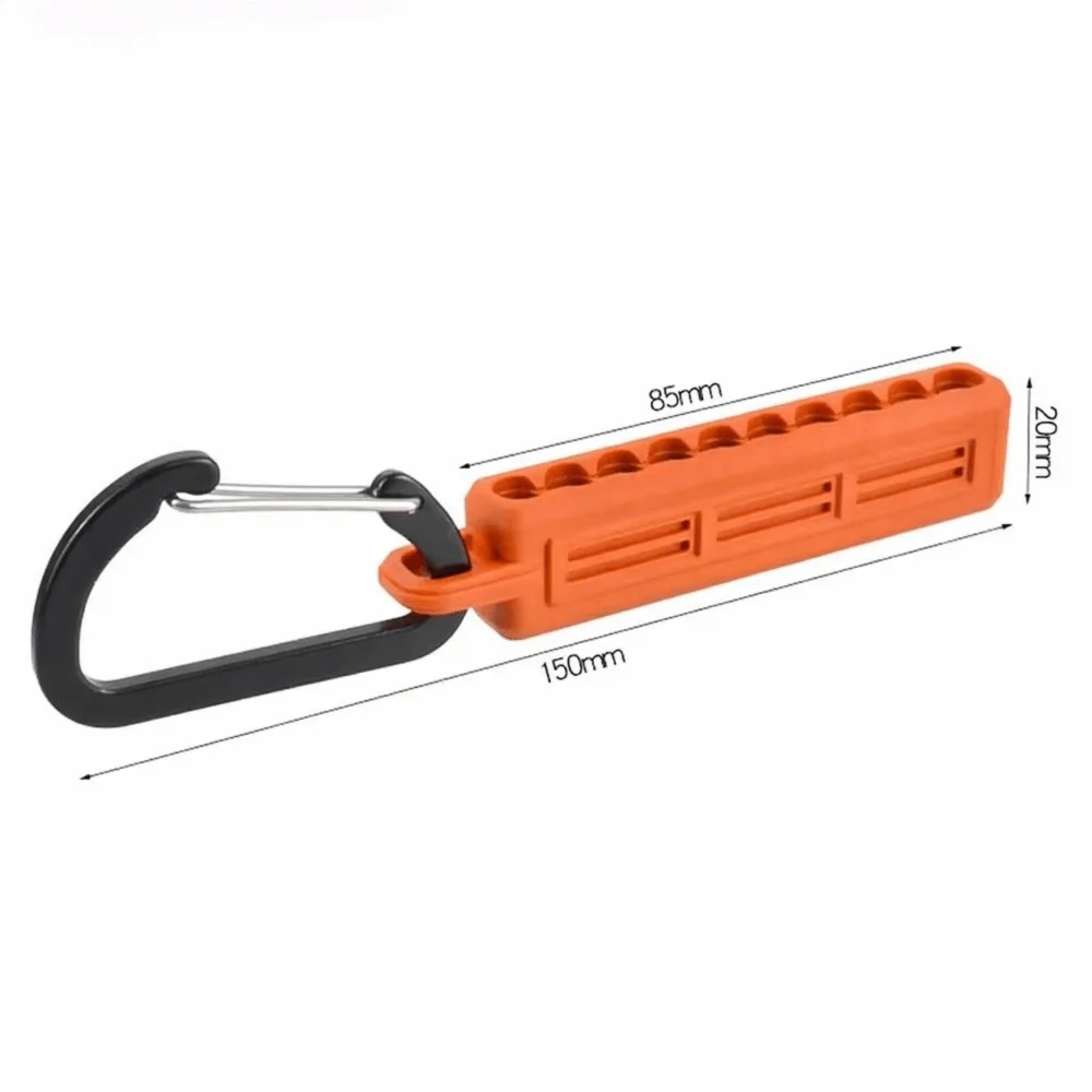 with Carabiner Screwdriver Bit Storage Organizer Plastic Portable Drill Bits Storage Case Shank Holder Screwdriver Bit Holder