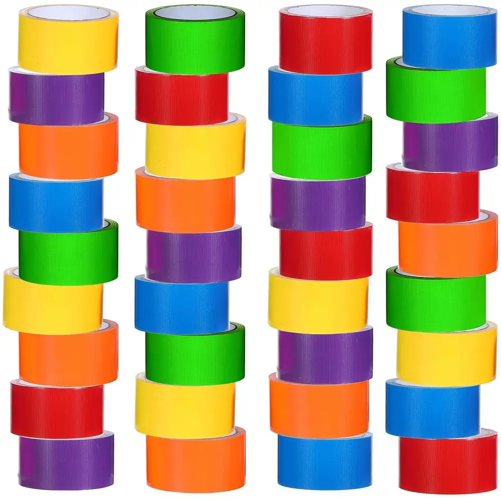 36 Pack Rainbow Duct Tape Set 10 Yards x 2 Inch Heavy Duty Waterproof Crafts Packaging Markers Kit