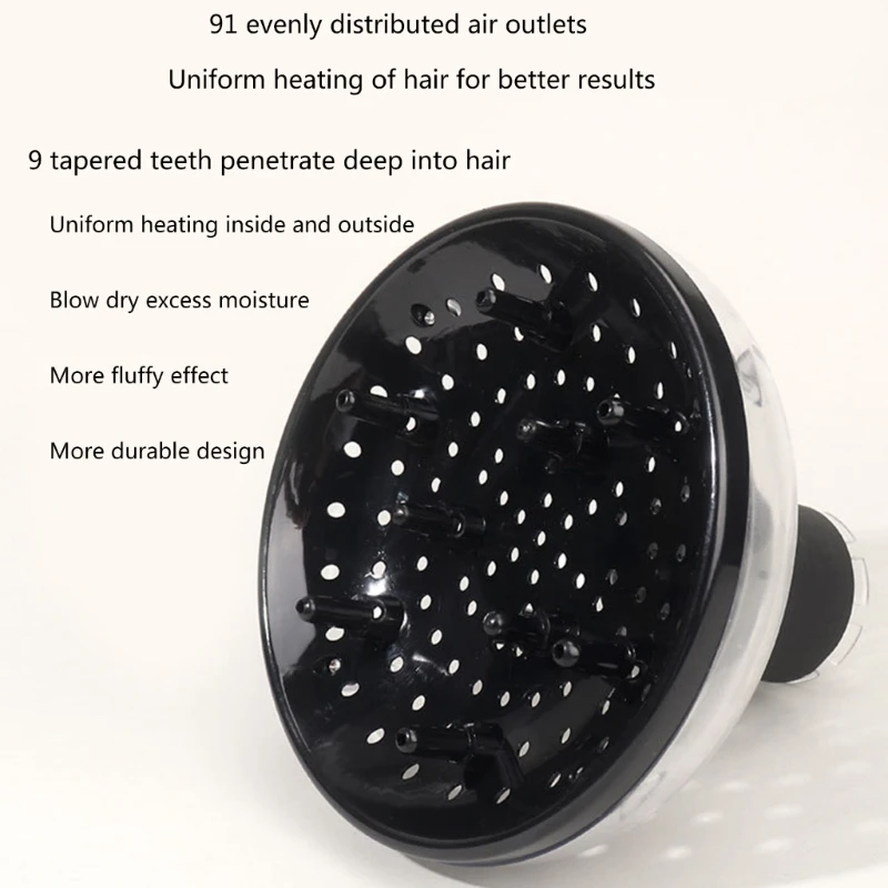 Universal Hair Diffuser Adaptable for Blow Dryers with D-1.5-Inch to 1.9-Inch for Curly or Wavy Hair Styling Tool