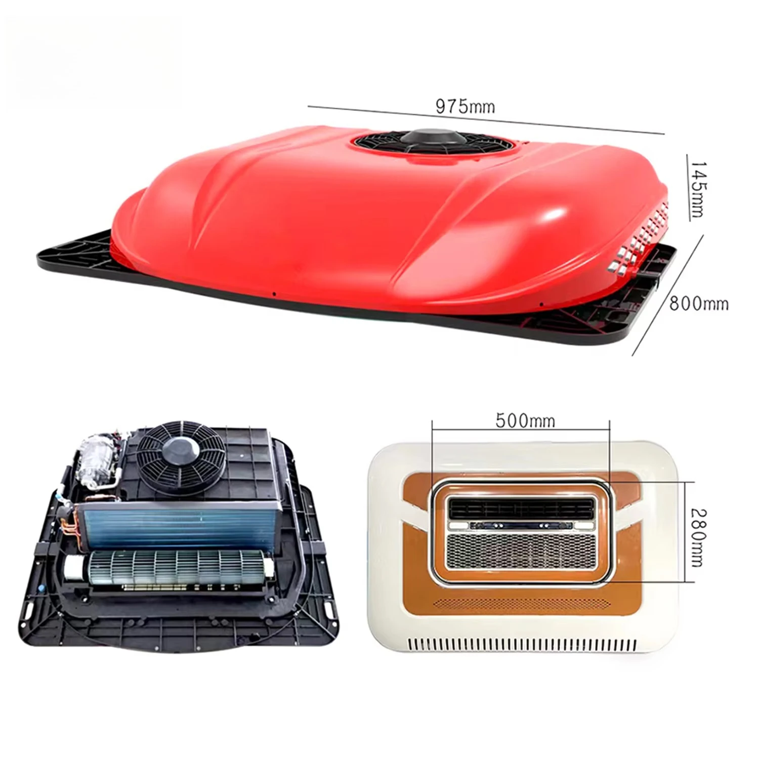 แอร์ติดหลังคา DC 12V/24V รุ่นใหม่ สำหรับรถบรรทุก รถบ้าน รถแคมป์เปอร์ รถยนต์ มอเตอร์โฮม ใช้สารทำความเย็น R134a