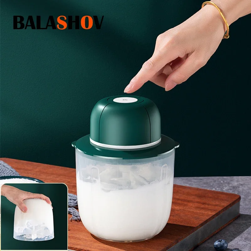 Household Automatic Blender USB Wireless Electric Egg Beater 2 In 1 Garlic Crusher Food Mixer