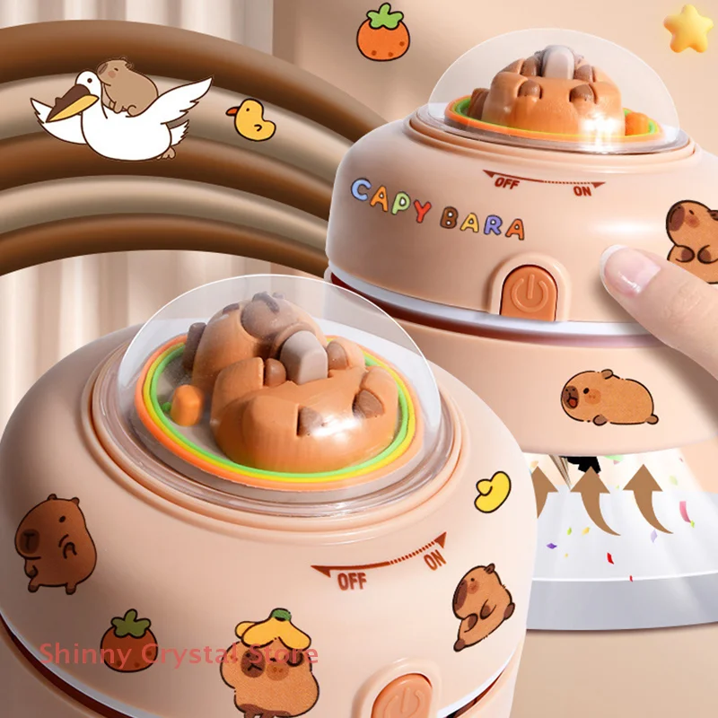 Mini Handheld Desktop Vacuum Cleaner Cute Capybara Electric Cleaner Student Uses Rubber Chip Collector School Office Supplies
