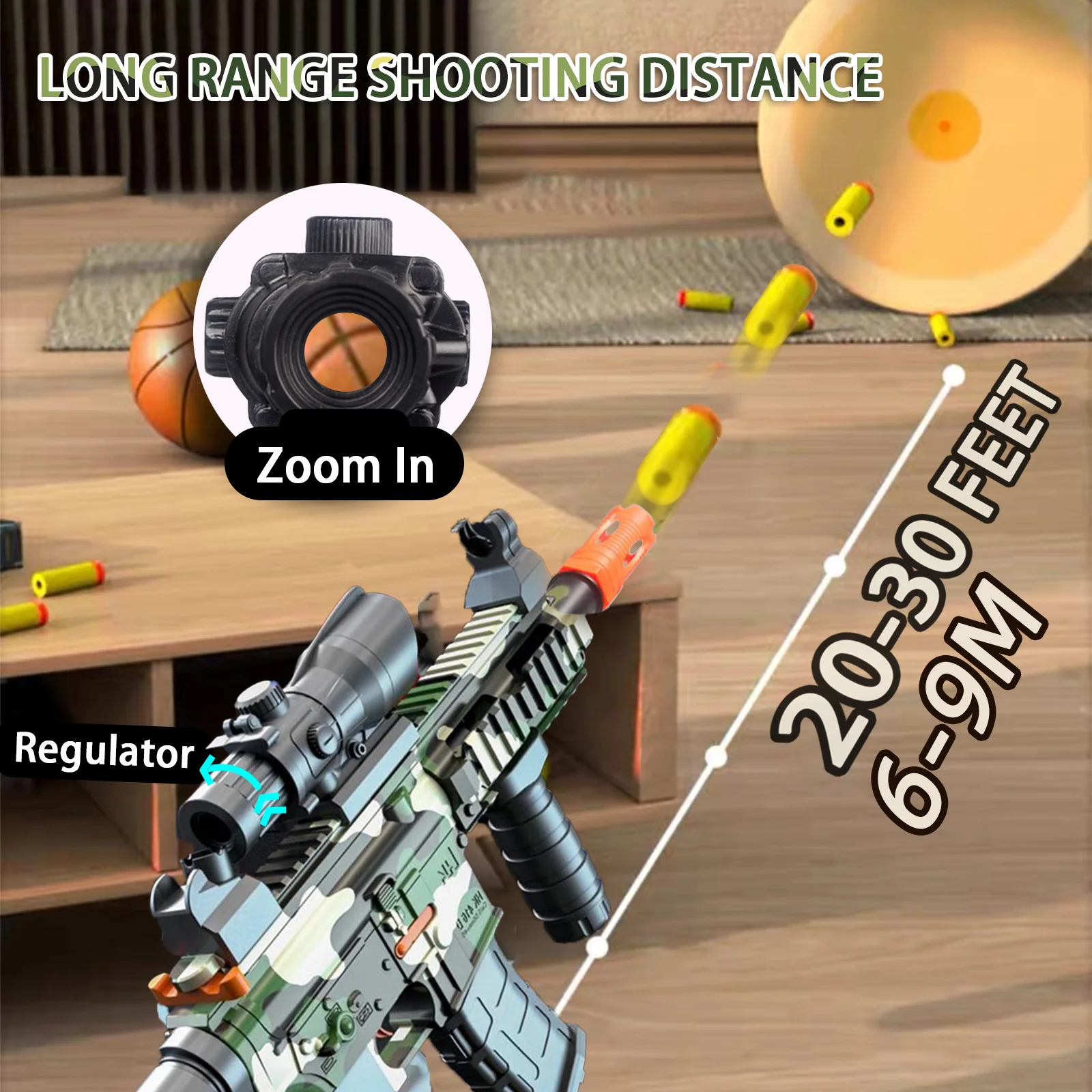 Soft Bullets Toys Guns for Boys,M416 Foam Blaster Gun, with Scope 40 Darts 2 Magazines,Full auto Gun for Kids Ages 6-12