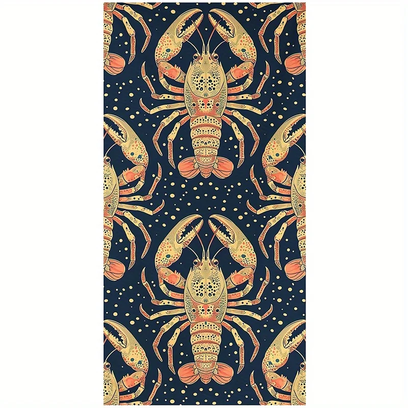 Beach Towel Colorful Lobster Pattern Sun Protection Windproof Suitable for Swimming Pool Camping Travel Blanket
