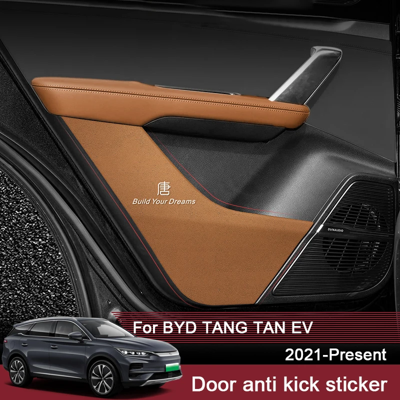 

4PCS/Lot For BYD TANG TAN EV 2021-2025 Car Door Anti Kick Pad Leather Protection Film Stickers Carbon Trim Auto Accessories