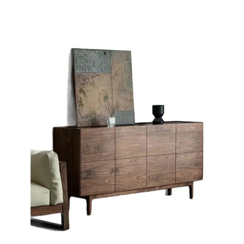 

Light luxury, retro, walnut color, chest of drawers, medieval style, side cabinet, living room, entrance