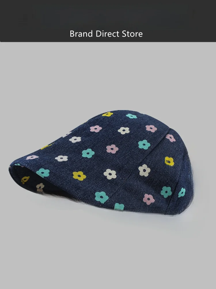 rouiiefao-beret-en-jean-imprime-floral-retro-coreen-pour-femme-polyvalent-effet-amincissant-collection-capsule-report-boy