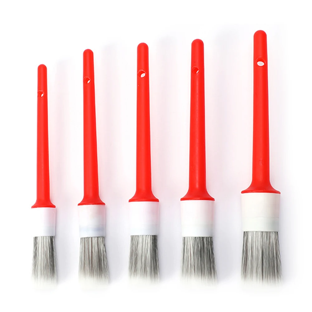 5pcs Car Exterior Interior Detail Brush Boar Hair Bristle Brushes for Car Cleaning Auto Detail Tools Dashboard Cleaning Brush