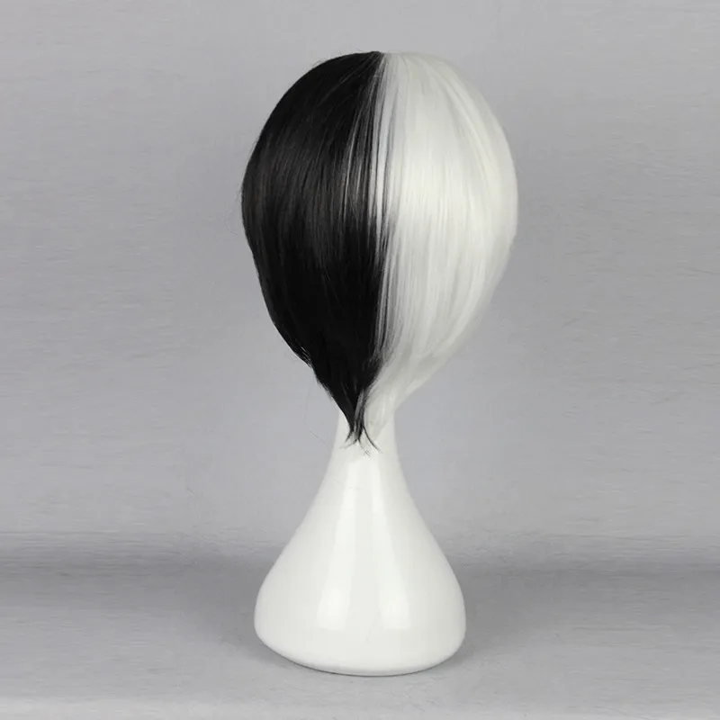 Peluca de anime, Danganronpa, cuerpo masculino de oso blanco y negro, peluca de cosplay, peluca de hombre, fresca y potente