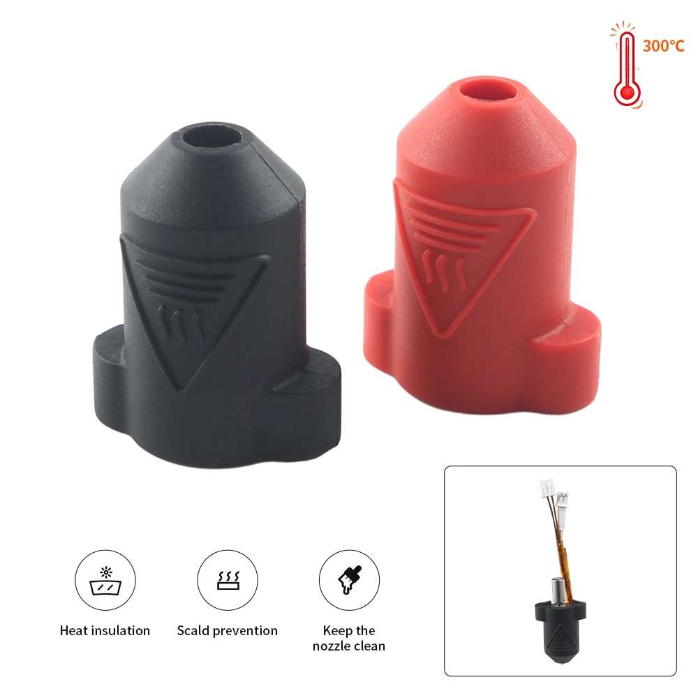 2/5pcs Creality K1/K1Max 세라믹 가열 블록 키트에 대 한 블랙 레드 실리콘 양말 K1 Hotend 단열 케이스 커버