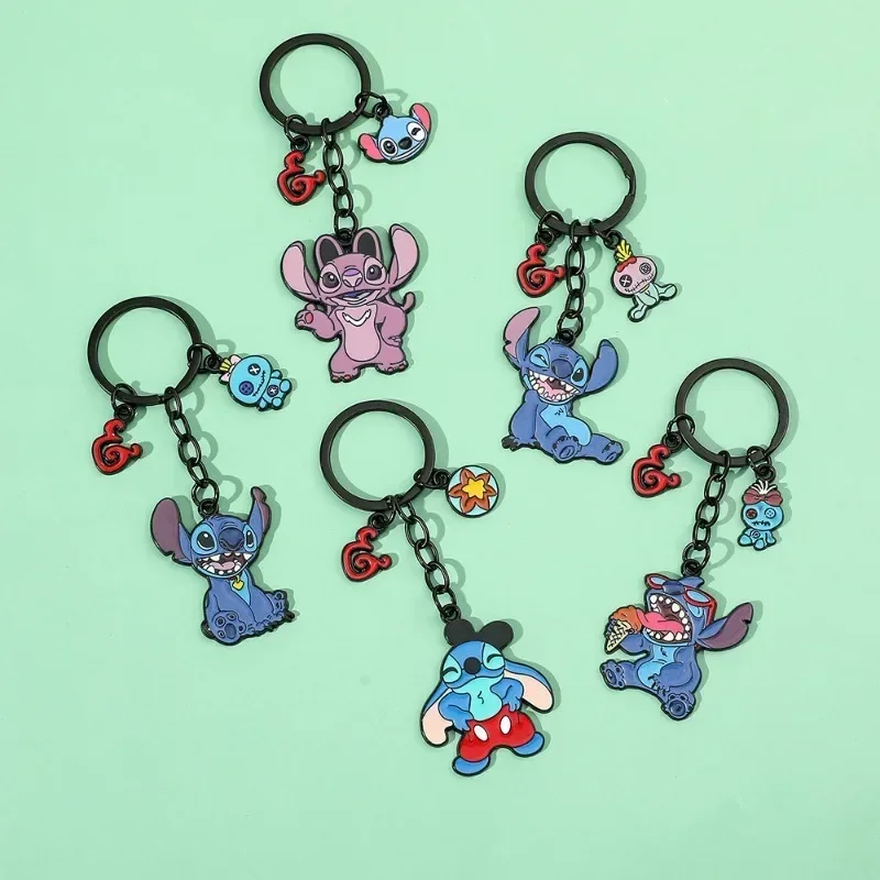 Disney Stitch Keychain Cute Anime Cartoon Car Key Ring Fashion Charm Backpack Pendant Schoolbag Decoration Girl&Child Gifts