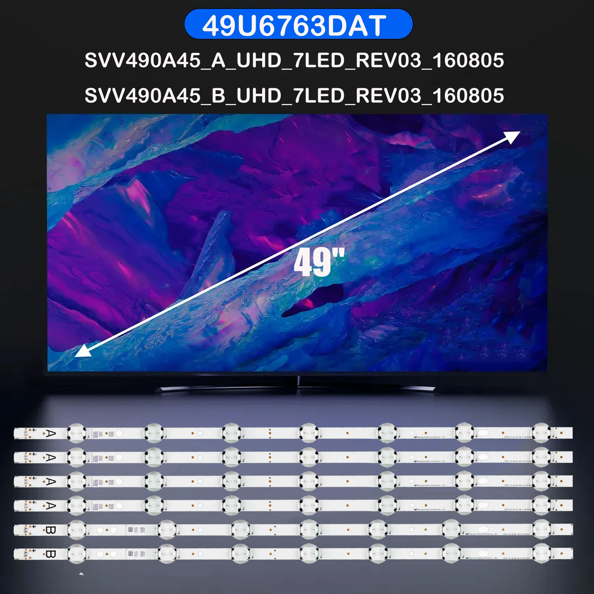 

Лента светодиодной подсветки для 49R6010U 49R6020U 49R6520FA 49R7560UA 49RH0KF 49HT1700UD 49UHL650 49FU610 49FX620FA 49FX620U 49FX640UA