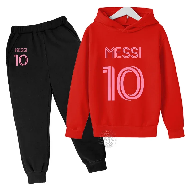 Autumn Messi children's suit street fashion boys and girls suit children's sports pullover   sweatpants two-piece outdoor sports