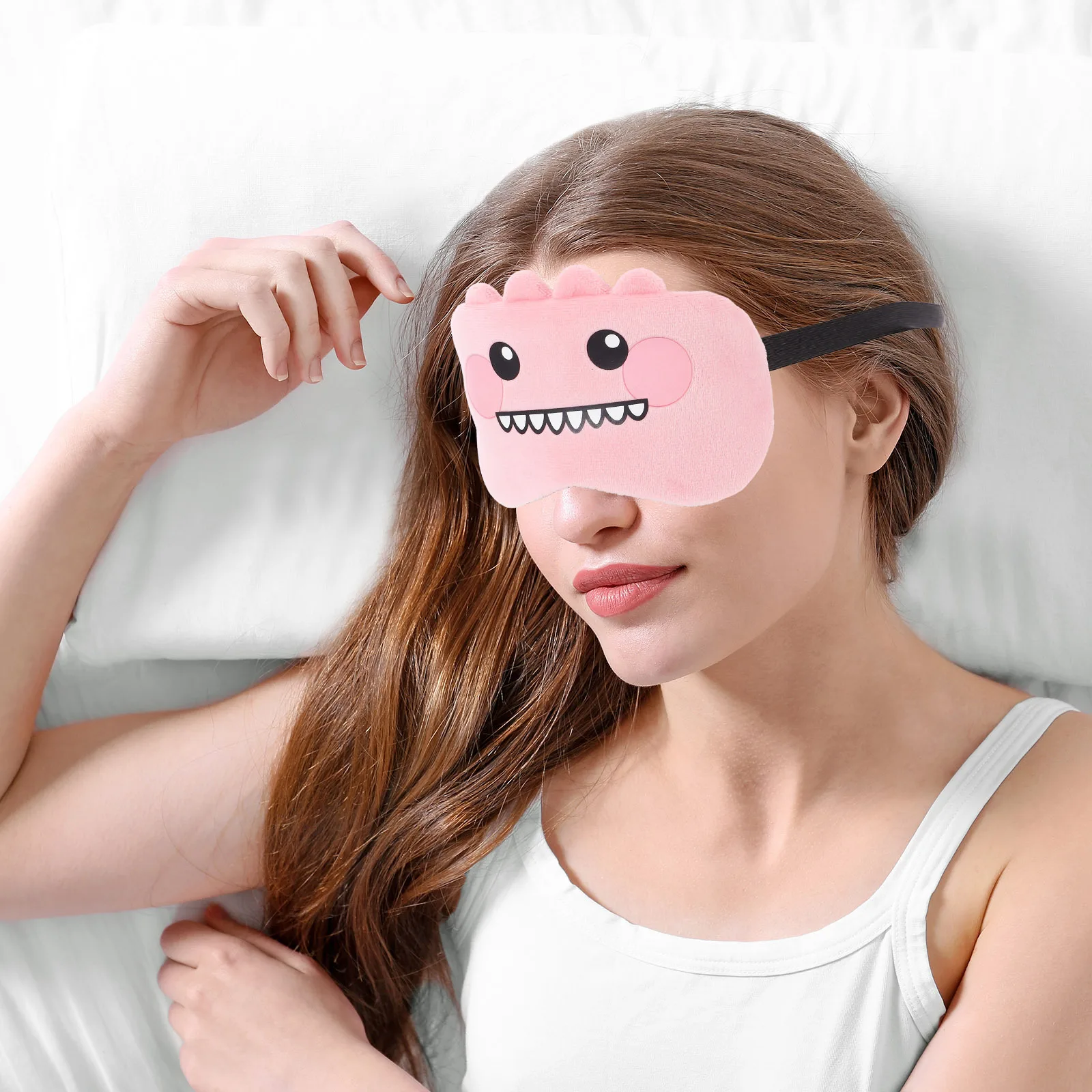 

Cartoon Cloth Sleep Mask Elastic Comfortable Breathable Eye Cover for Sleeping Travel Airplane Adults Women Men