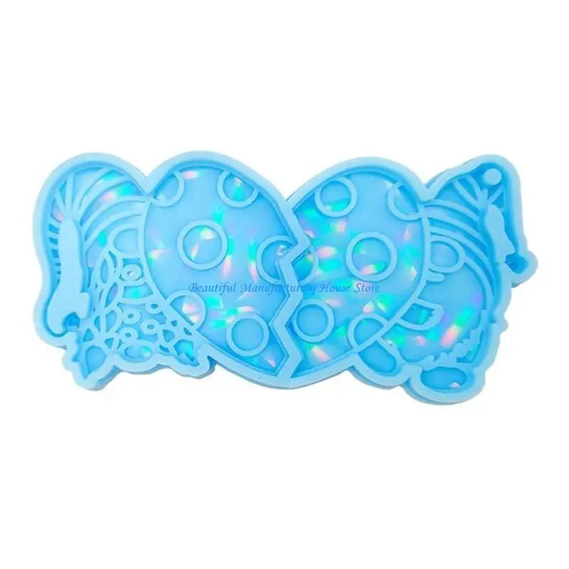 E56A قوالب الراتنج المجسم مع ثقب عيد الميلاد جنوم قلادة قالب من السيليكون DIY بها بنفسك سلاسل المفاتيح المعلقات مجوهرات الراتنج