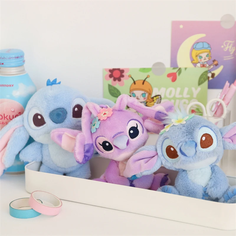 Potdemiel Disney Stitch wypchana pluszowa lalka dla dziecka plecak szkolny torba Kawaii Cartoon Anime brelok wisiorek akcesoria prezent