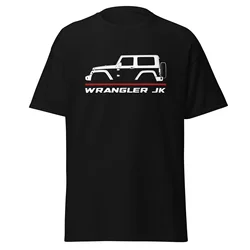 Camiseta casual Jeeps Wrangler JK para homens, gráfico entusiasta de carros, mangas curtas, 100% algodão, camiseta, 2007-2018, verão, 2024