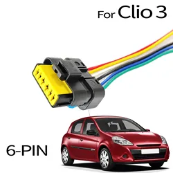 For Renault Clio III MK3 3 Euro Lutecia 2005 - 2014 Rear Tail Light Lamp 6Pin Connector Pigtail Plug Prewired Wiring