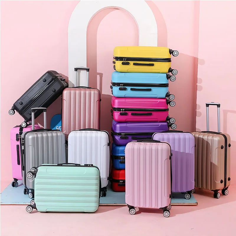 حقيبة الأمتعة لون نقي سعة كبيرة 20-28 بوصة عجلة المتداول حقيبة سفر سهلة السفر حمل على حقيبة سفر الأمتعة حقيبة #1