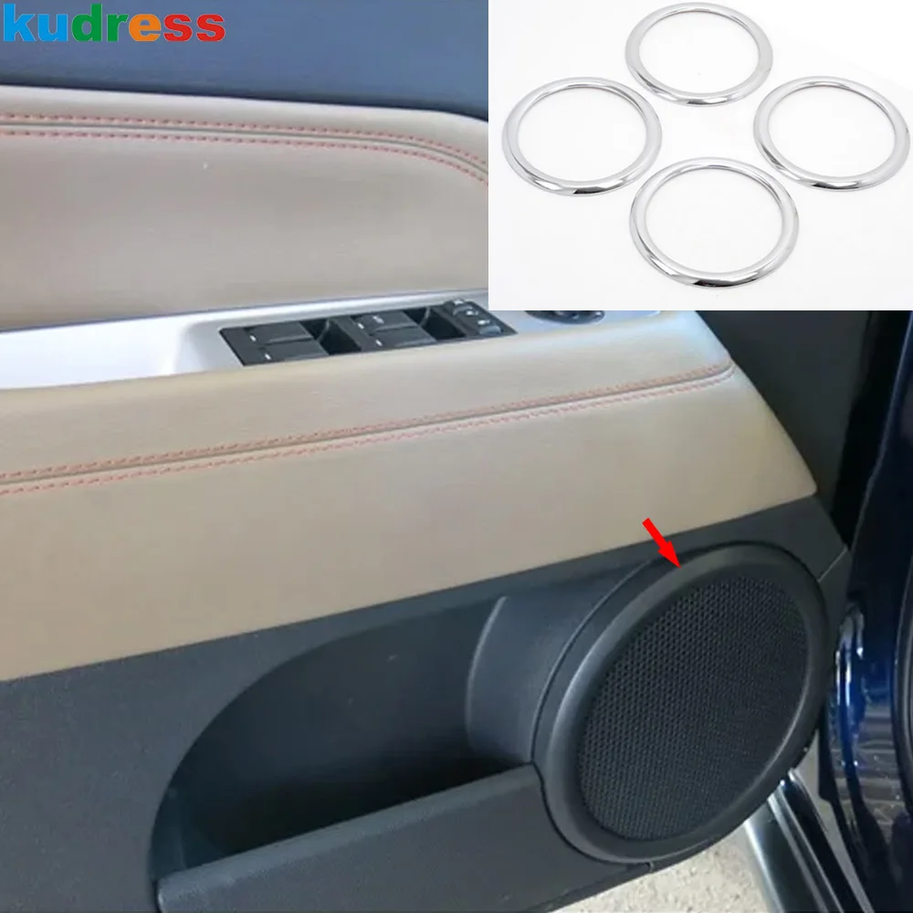 For Jeep Compass 2011 2012 2013 2014 2015 Chrome Car Inner Door Audio Speaker Cover Trim Loudspeaker Frame Interior Accessories