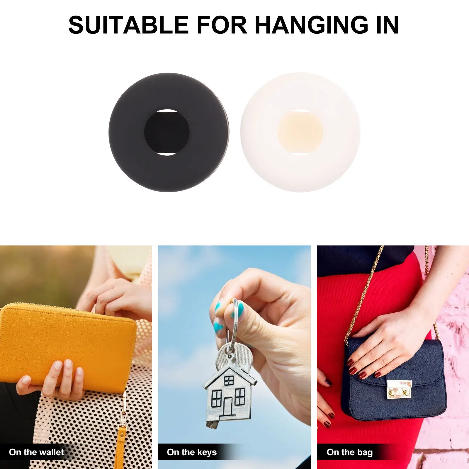 

2Pcs Protective Cover Full Body Protection Silicone Outdoor Anti-Lost Secure Holder for Keychain Bag Secure Holder
