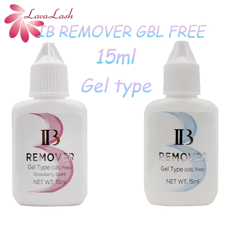 1 ขวด IB Remover GBL ฟรีเจลประเภทกลิ่นสตรอเบอร์รี่ Professional Fake Lashes Fast ถอดกาว Remover สําหรับเครื่องมือแต่งหน้า