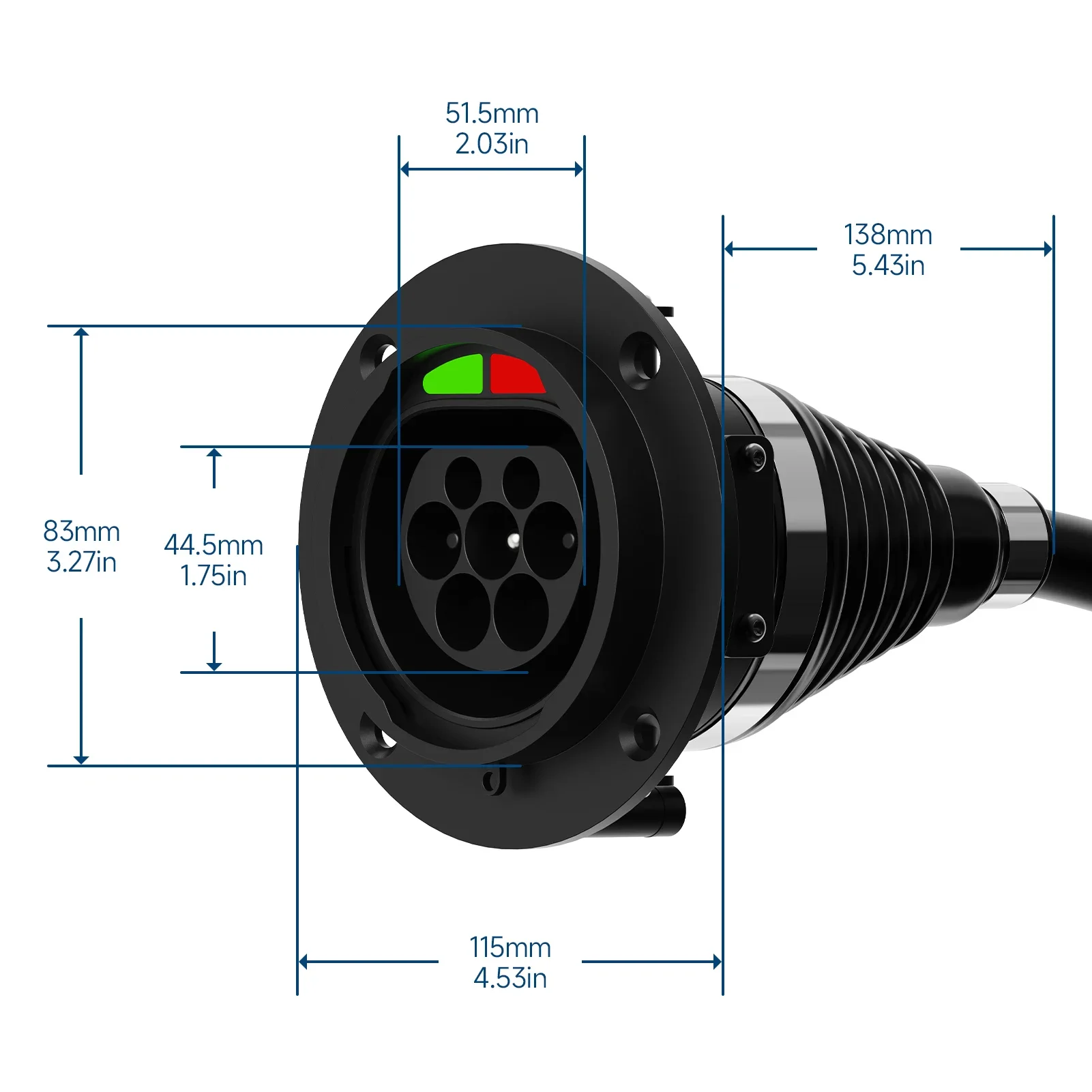 3.5KW 16A 1 Phase EV Charger Type 2 Extension Cord IEC62196-2 Charging Cable Female Plug for Electric Car Charging Terminal