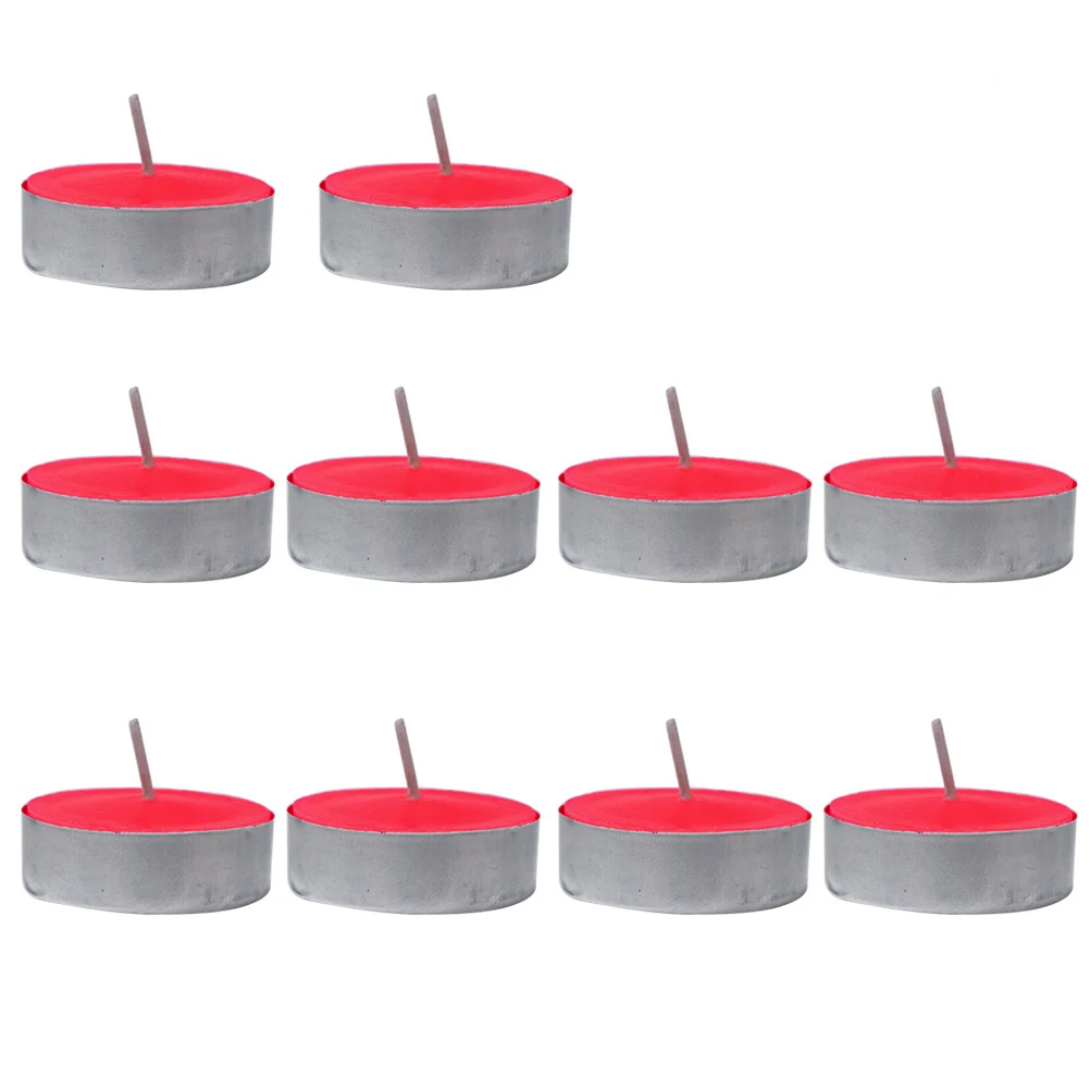 10pcs/Lot Small Size Wide scented Party Wedding Tea Light Candles (Red) LED candles lights plastic candles